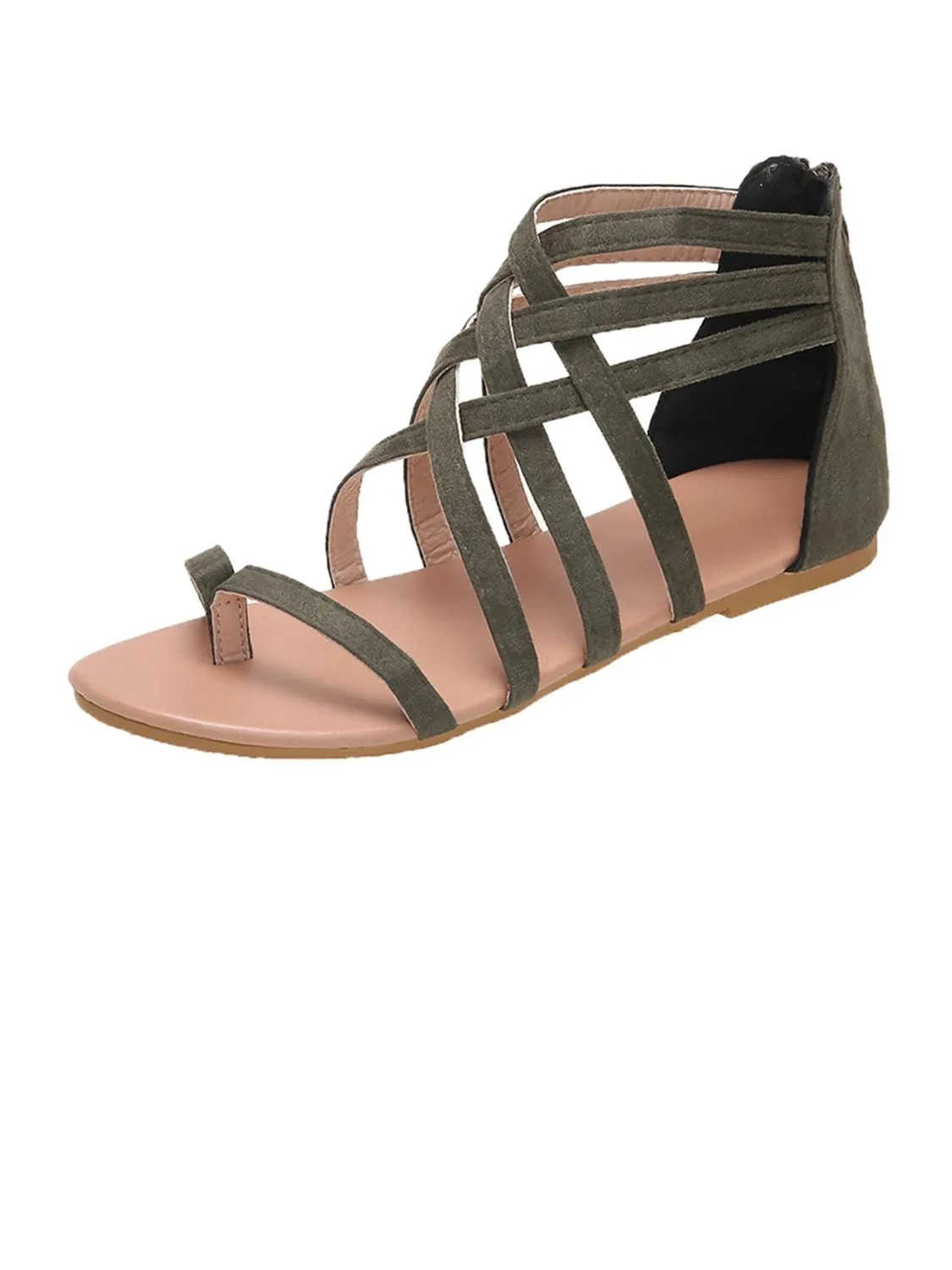 Amozae-Solid Lace-up Front Sandals