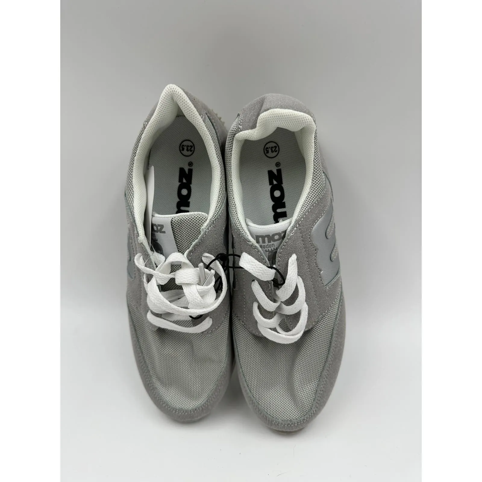 Big Kids Size 5 Gray Suede and Silver Sneakers