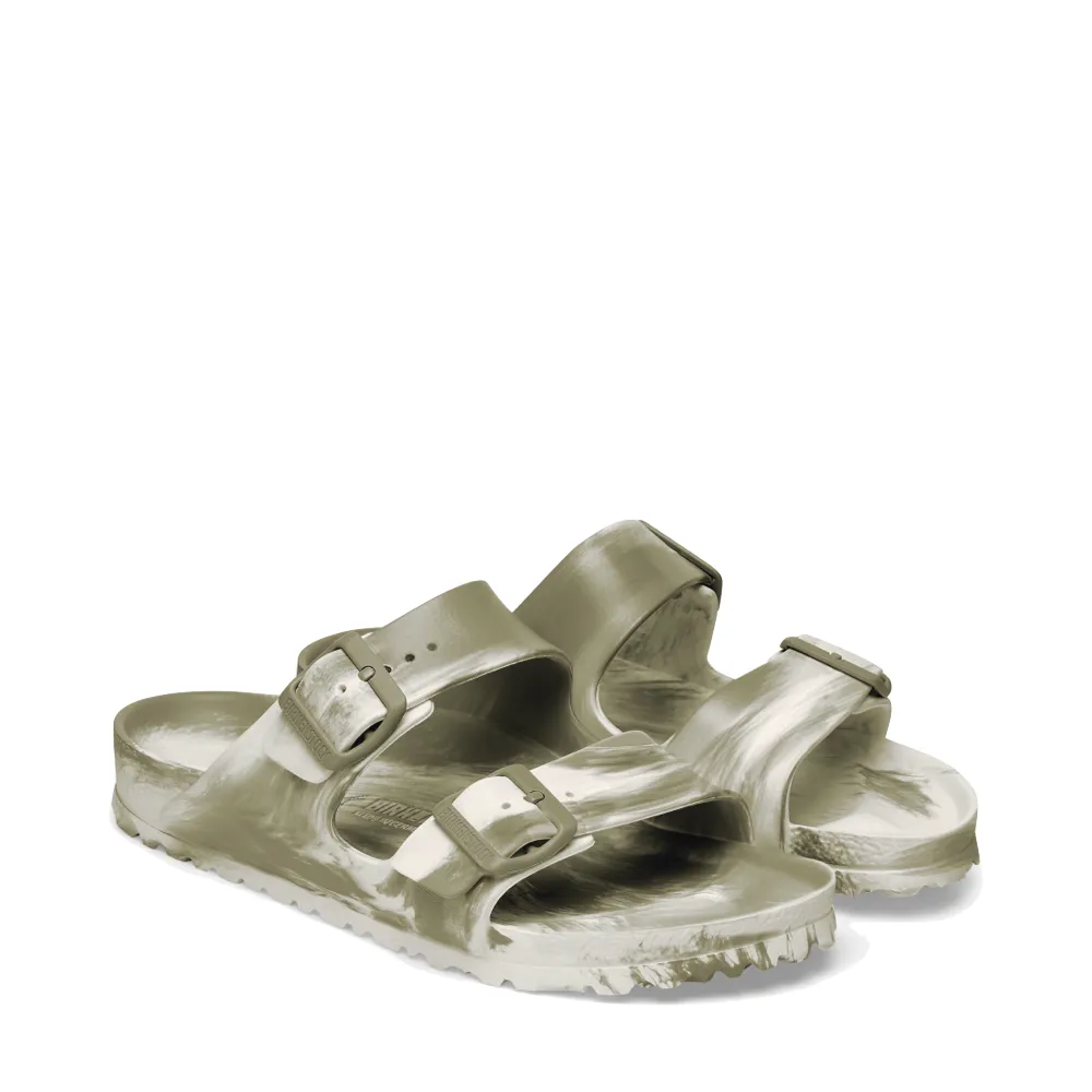 Birkenstock Women's Arizona EVA Multi Sandal in Khaki/Eggshell