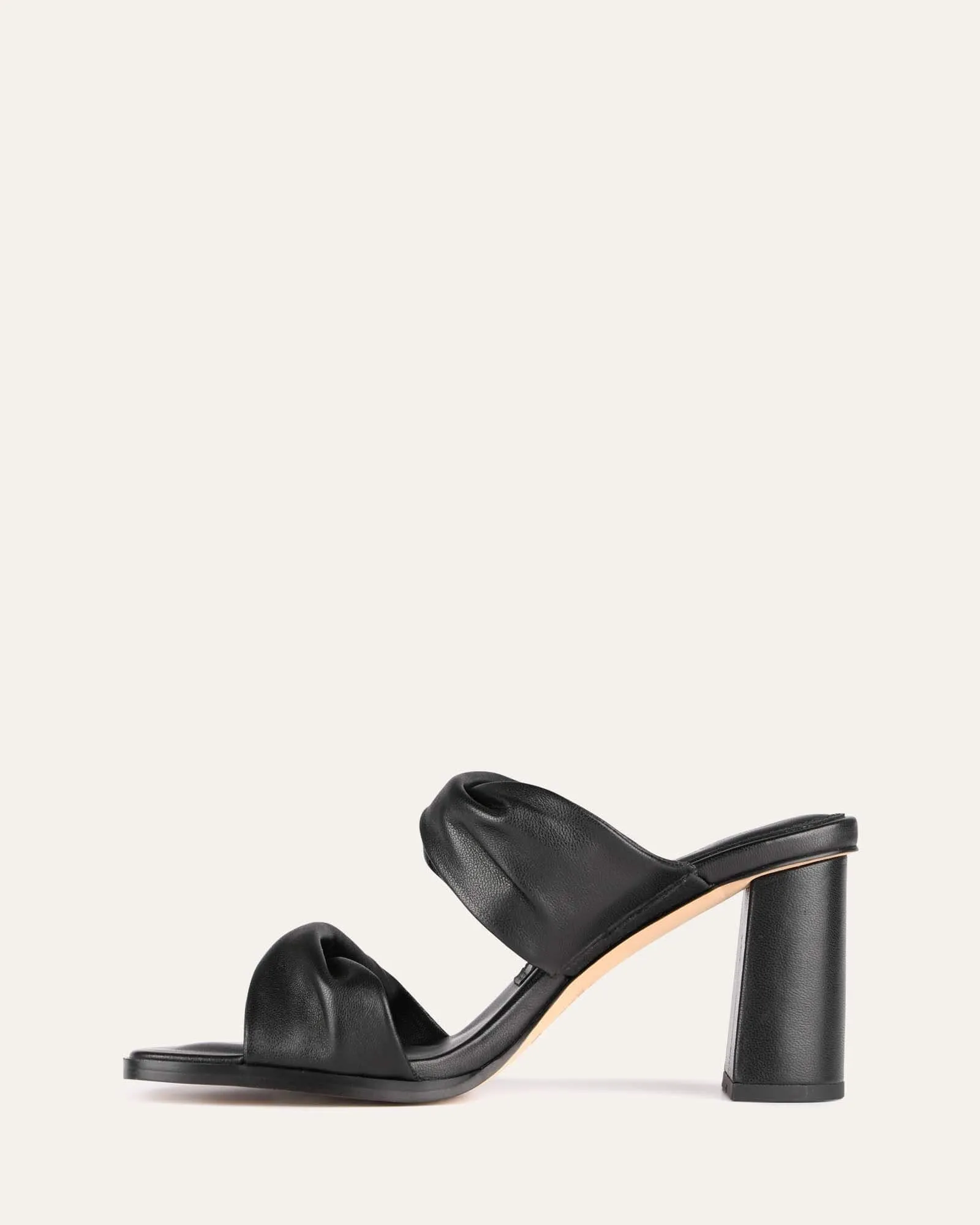 CAYLIE HIGH HEEL SANDALS BLACK LEATHER