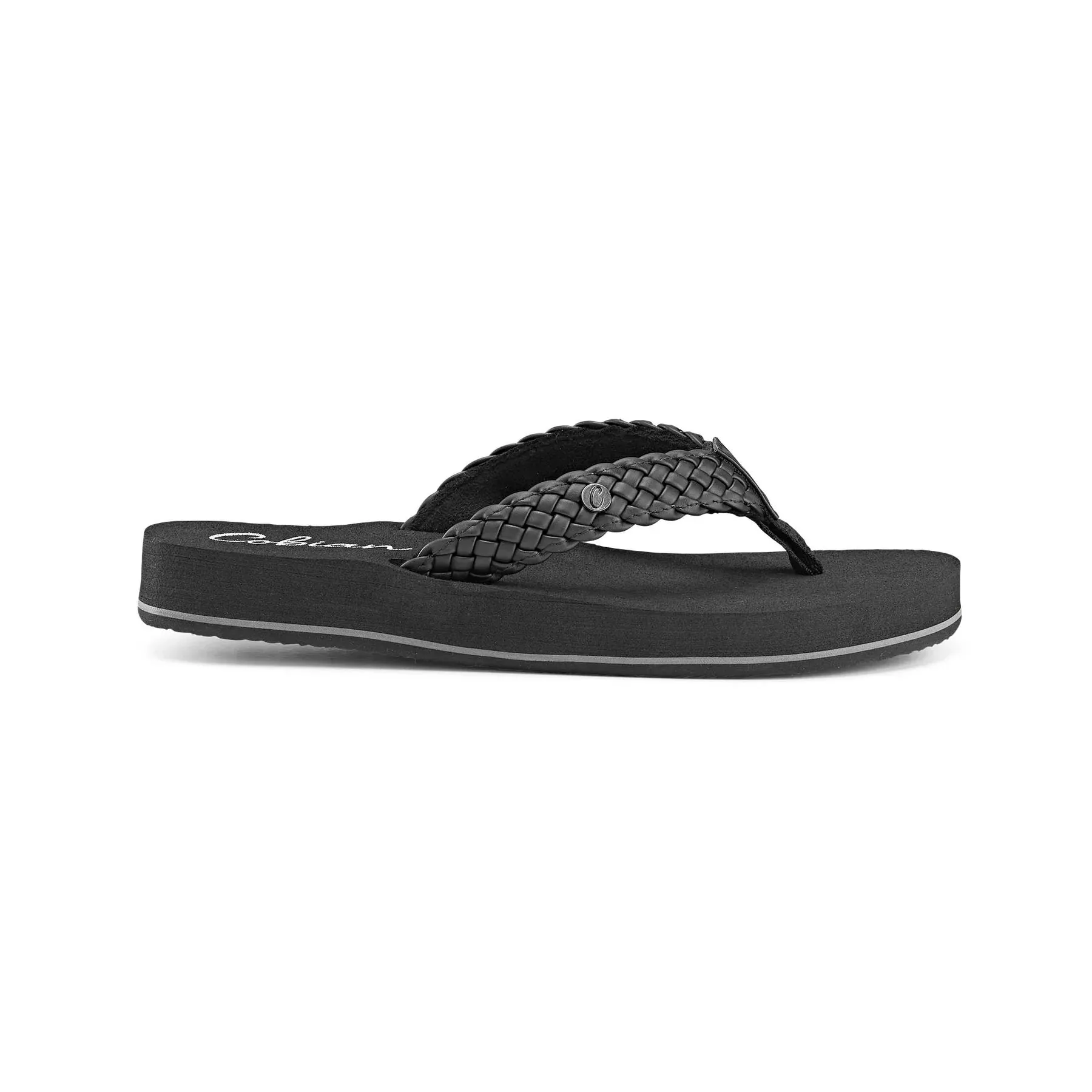 Cobian Womens Braided Bounce Black Sandals