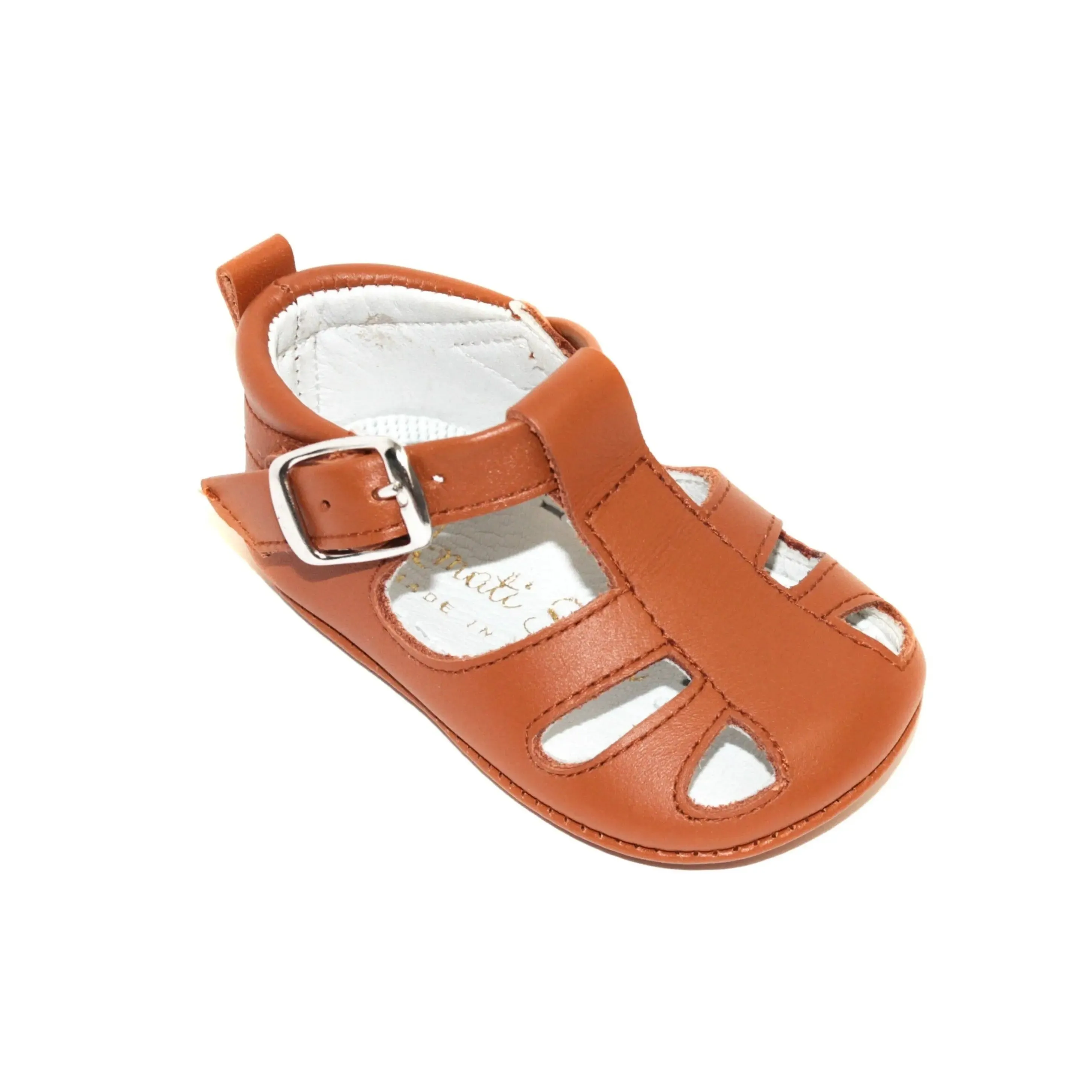 Cruz - Cognac Leather Baby Sandals