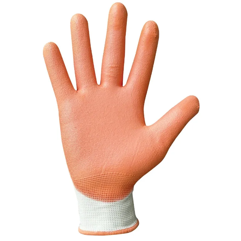 Digz L Polyurethane Coating Stretch Fit Gray/Orange Gardening Gloves