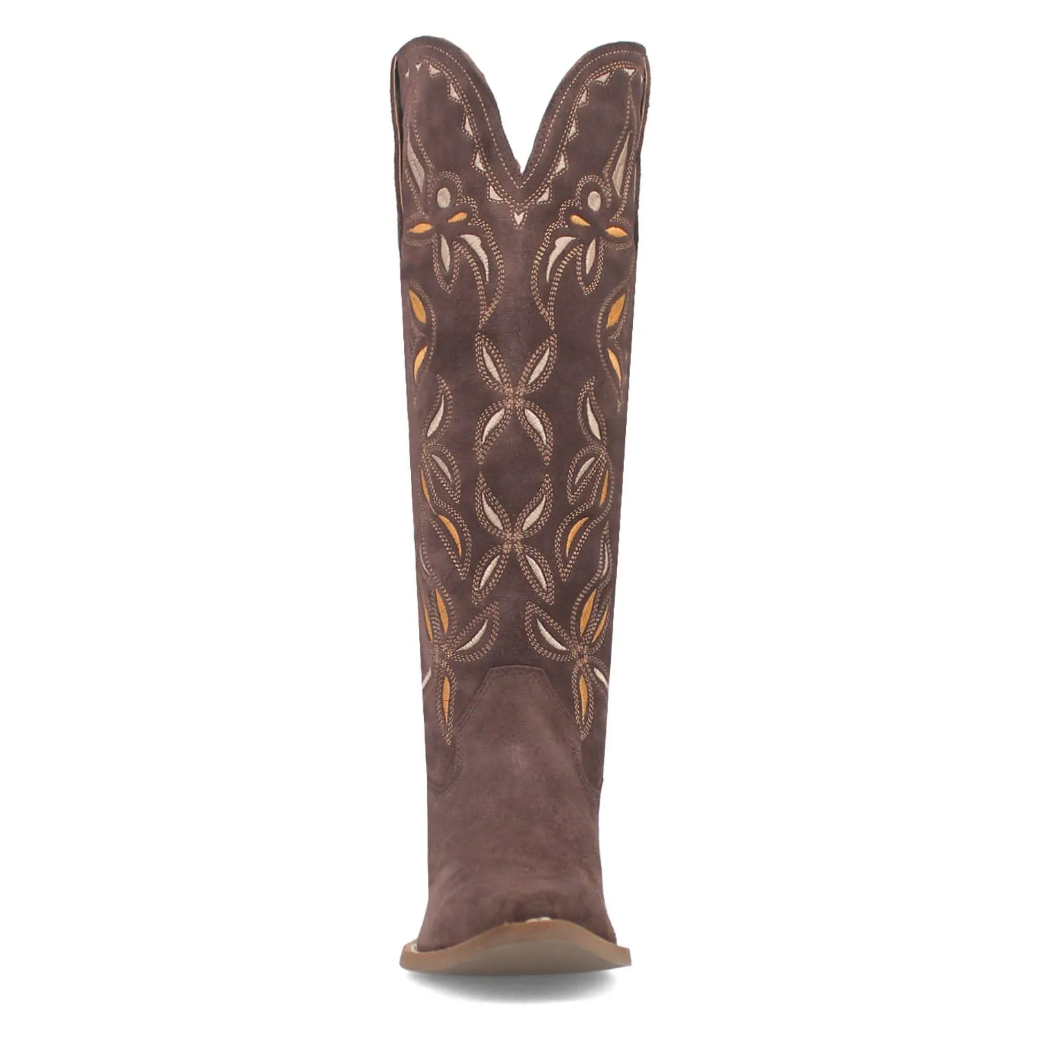 Dingo Womens Bandelera Brown Suede Cowboy Boots