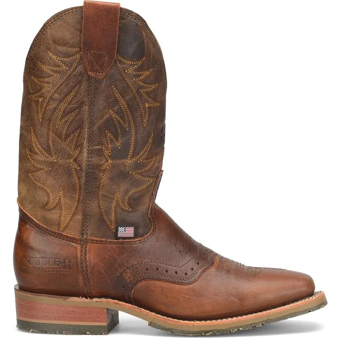 Double H Men's Dark Brown Feller Broad Square Toe Roper Boots