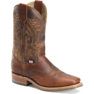 Double H Men's Dark Brown Feller Broad Square Toe Roper Boots