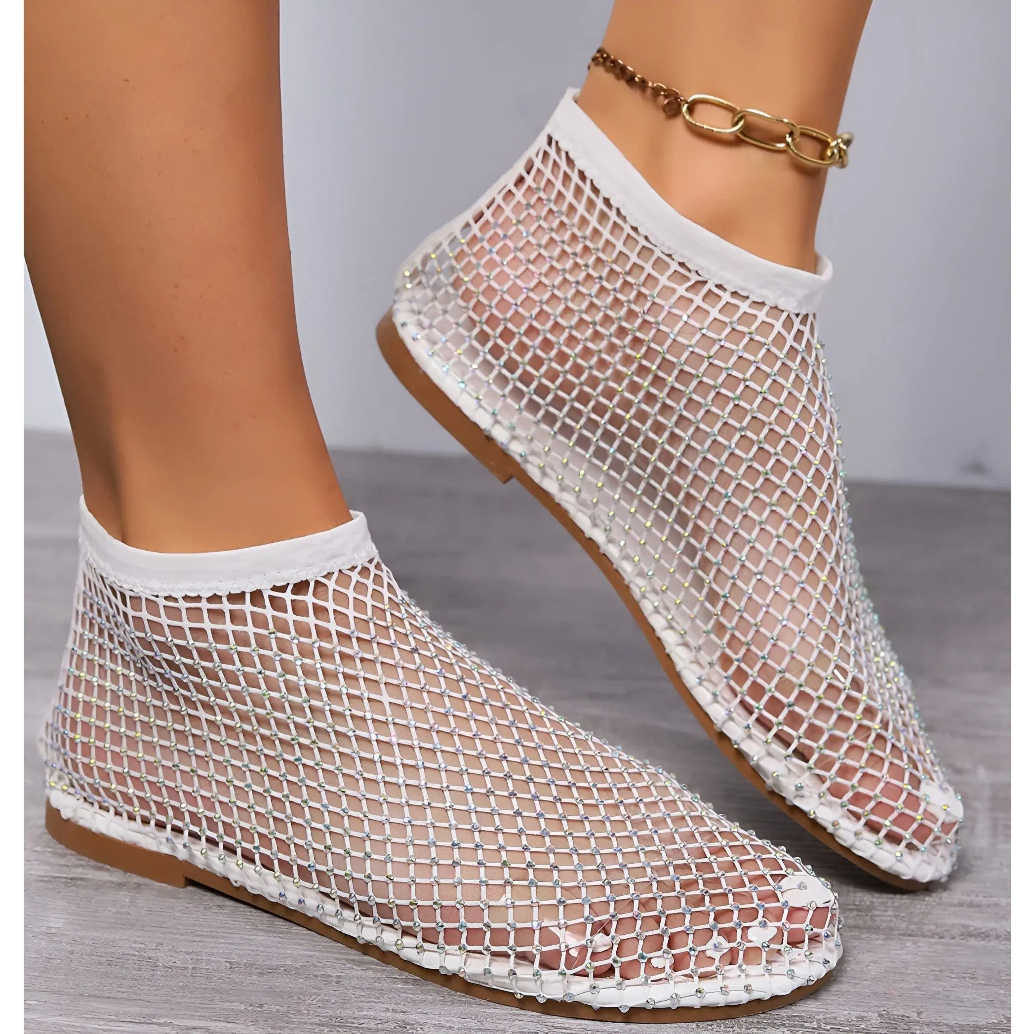 Gemma Mesh Sandals - Elegante und Atmungsaktive Sommersandalen mit Diamant-Luxus