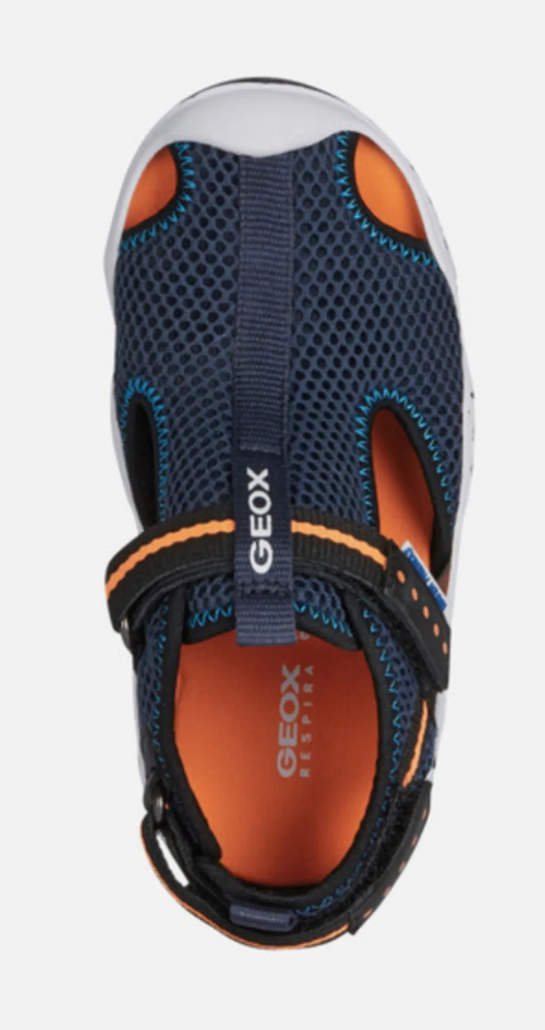 Geox J Wader Navy Fluo Orange Waterproof Closed Toe Sandals