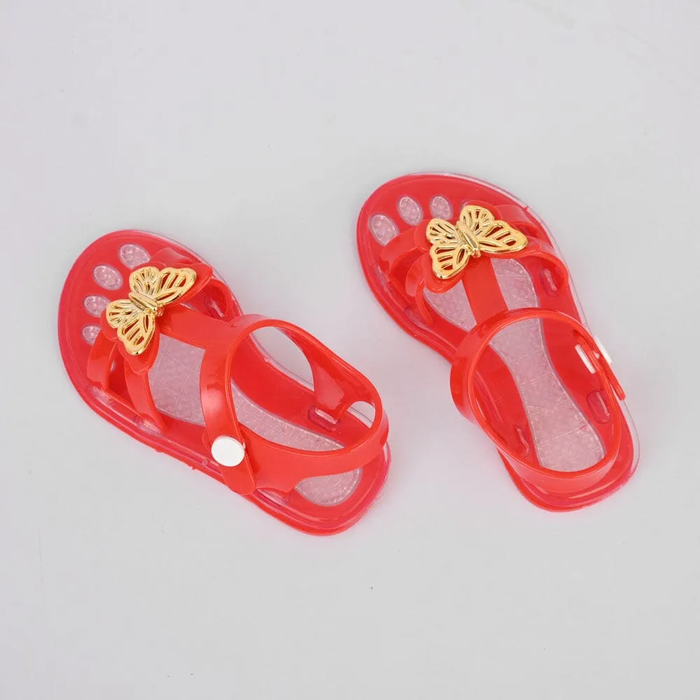 Girl's Butterfly Design Rubber Sandals