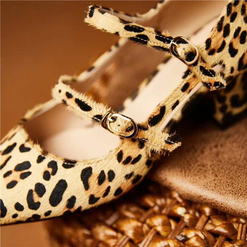 Glamorous Leopard Print Slip-On High Heel Sandals