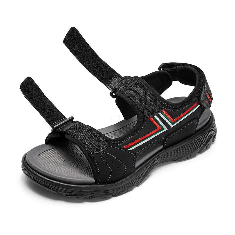 kkboxly kkboxly Men Leather Breathable Non Slip Opened Comfy Beach Casual Outdoor Sandals