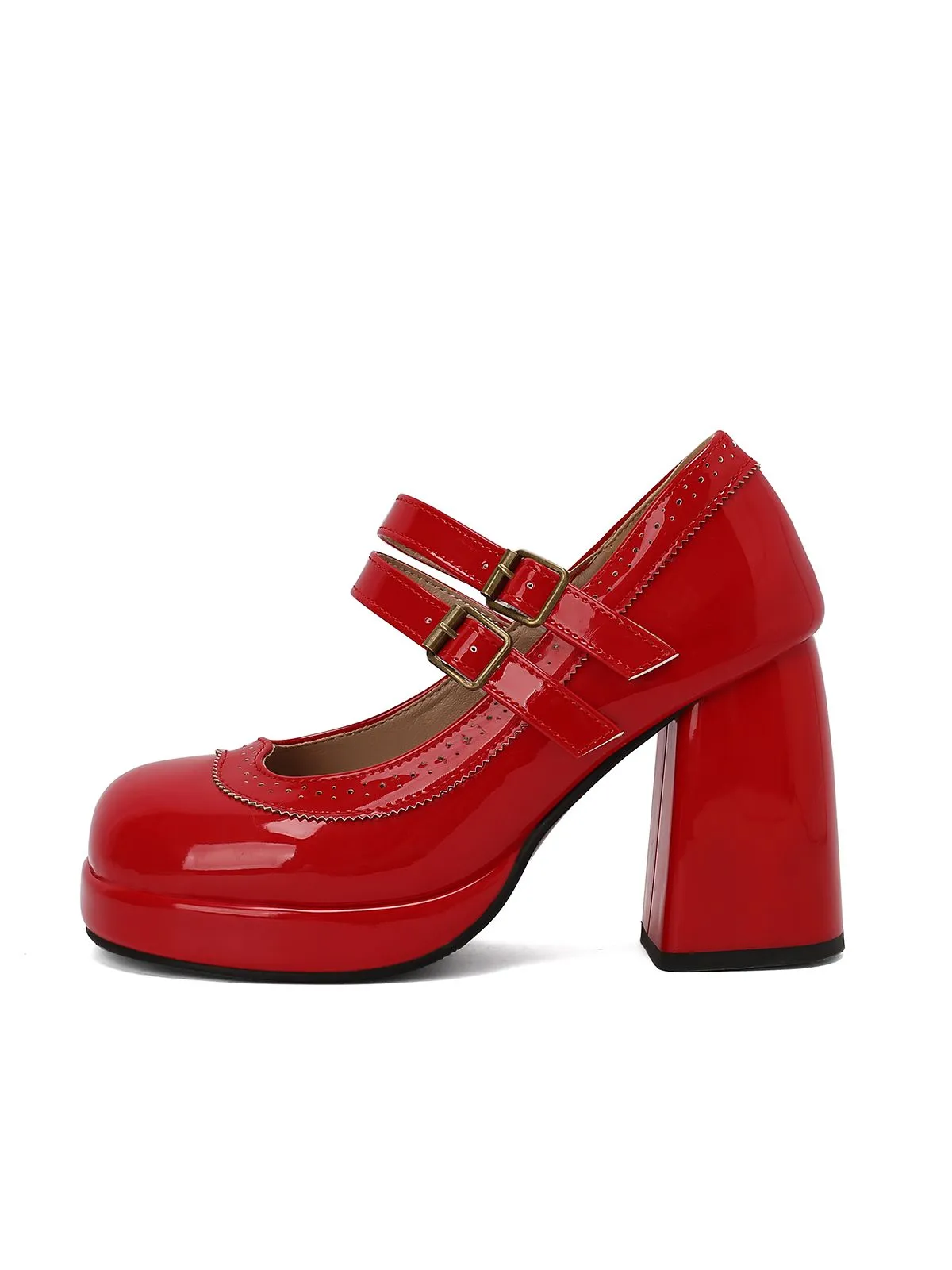 Latest Mary Jane Patent Leather Platform Chuny Heels