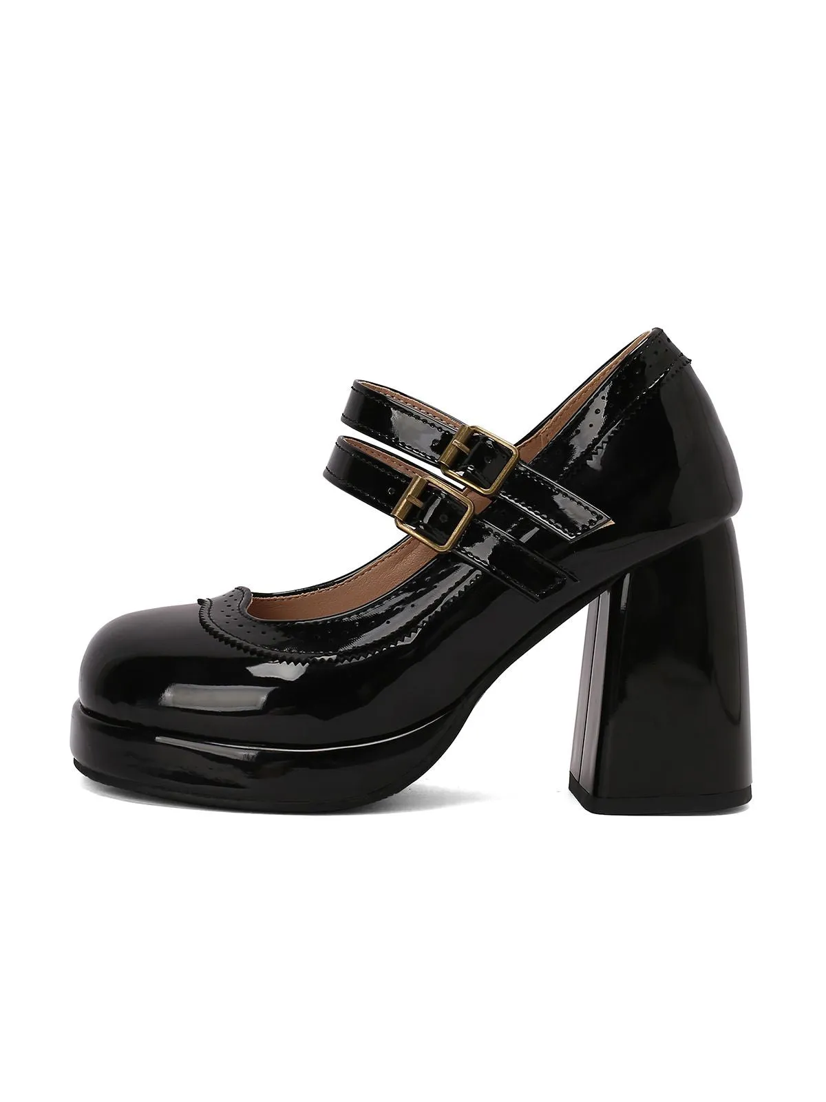 Latest Mary Jane Patent Leather Platform Chuny Heels