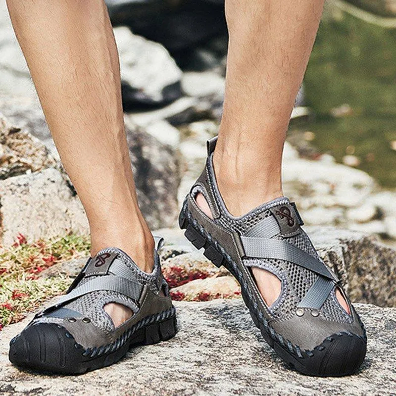 Men's Outdoor Wading Beach Shoes Mesh Non-slip Hole Sandals