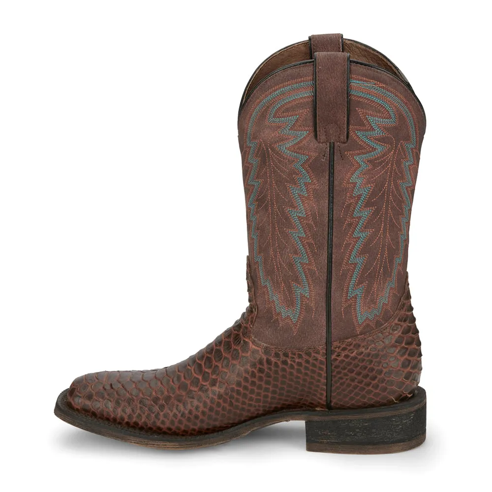 Mescalero Snake Print Square Toe Cowboy Boots