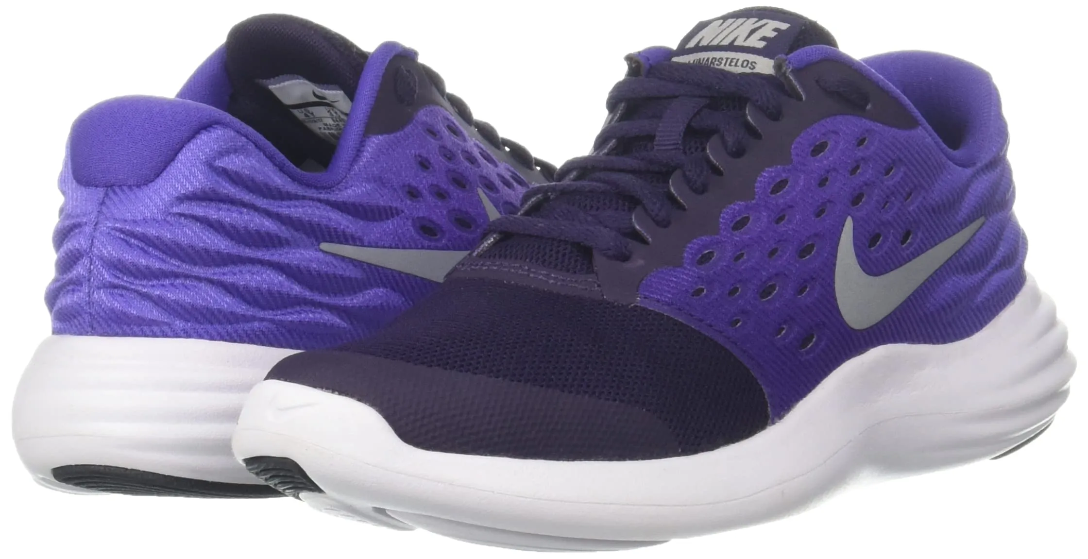 Nike Kids Girls Lunarstelos (GS) Running Shoes, Purple, 5.5Y US (844974-501)