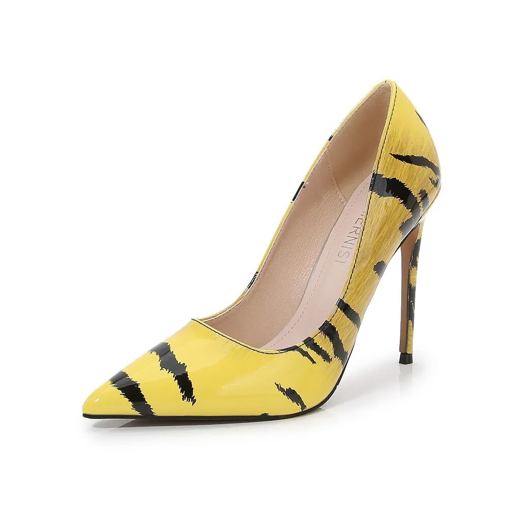 Pre Order:  Tiger Printed Pointed-Toe Stiletto Shoes