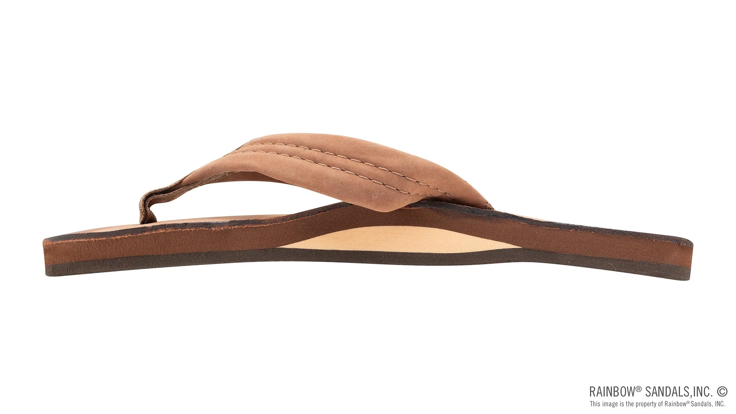 Rainbow Sandals Ladies Luxury Leather - Single Layer Arch Support, Nogalas Wood