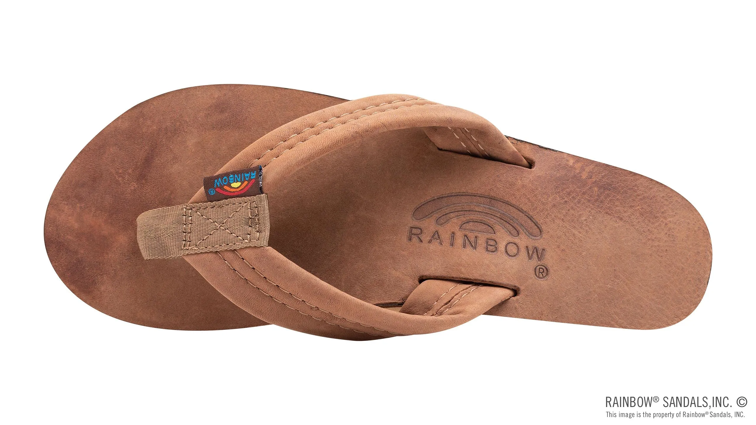 Rainbow Sandals Ladies Luxury Leather - Single Layer Arch Support, Nogalas Wood