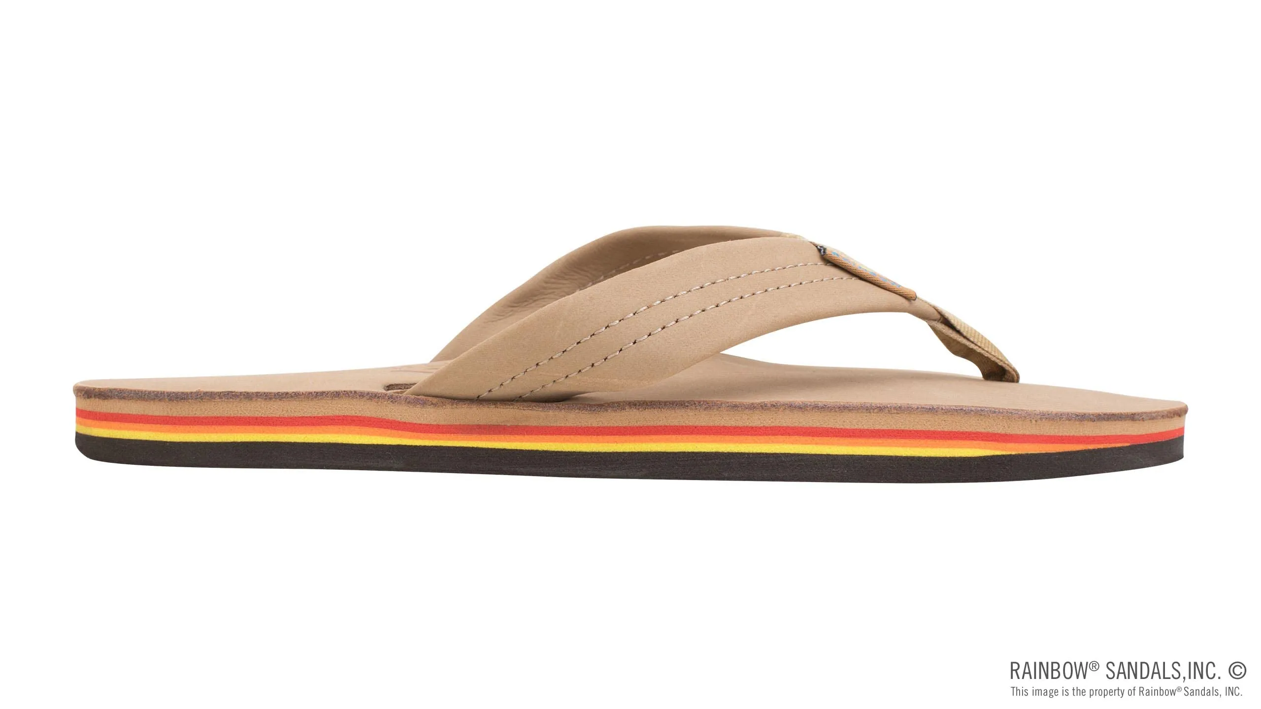 Rainbow Sandals Women's Single Layer Premier Leather Sandal Strap, Sierra Brown/Rainbow