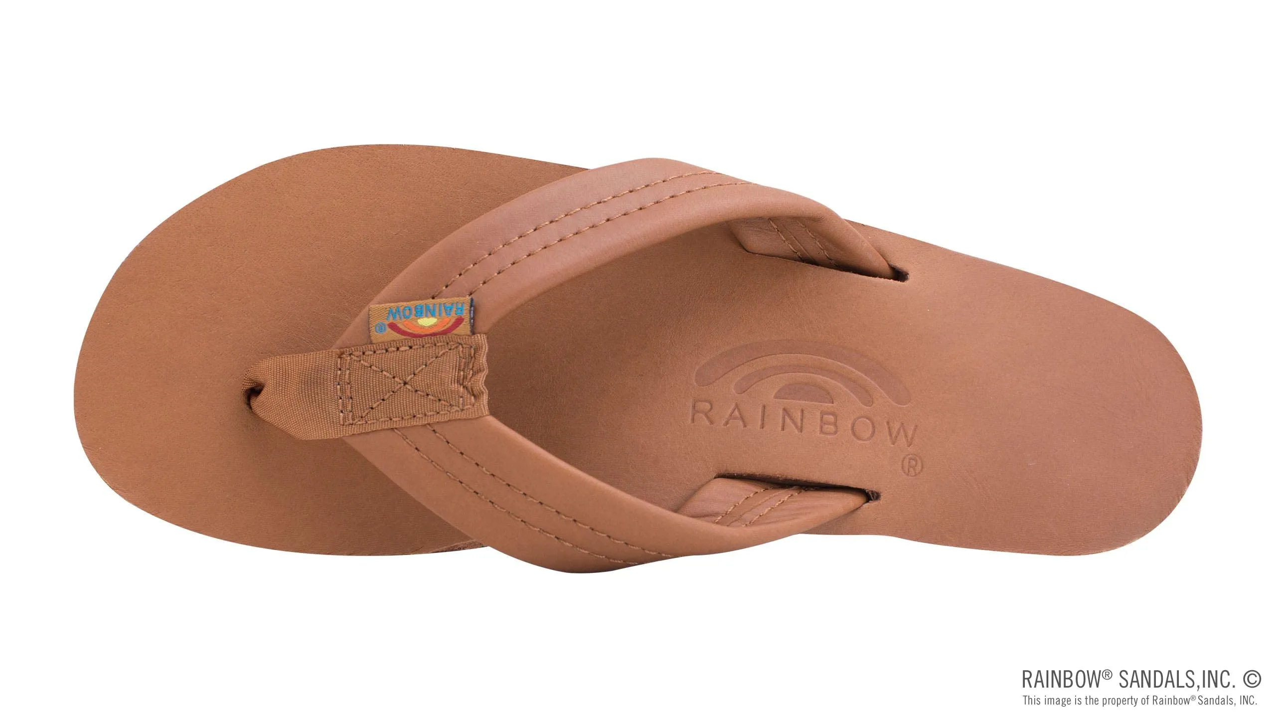 Rainbow Sandals Women's Single Layer Premier Leather Sandal, Tan/Brown