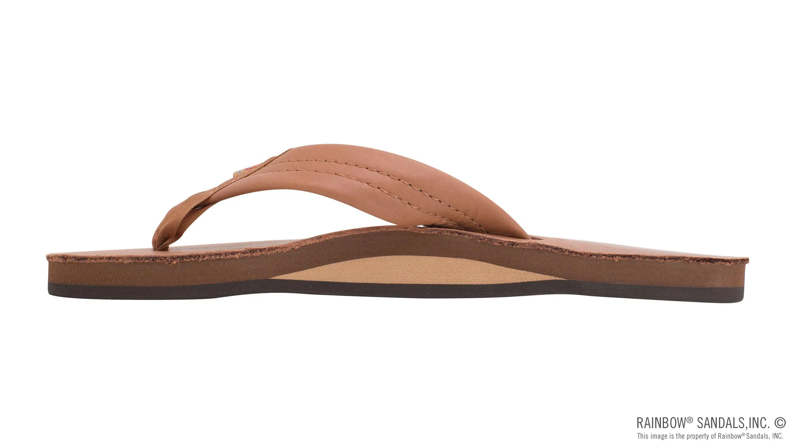 Rainbow Sandals Women's Single Layer Premier Leather Sandal, Tan/Brown