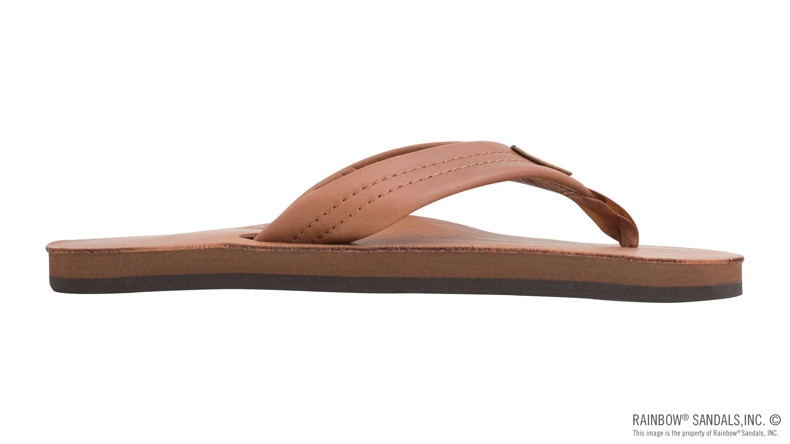 Rainbow Sandals Women's Single Layer Premier Leather Sandal, Tan/Brown