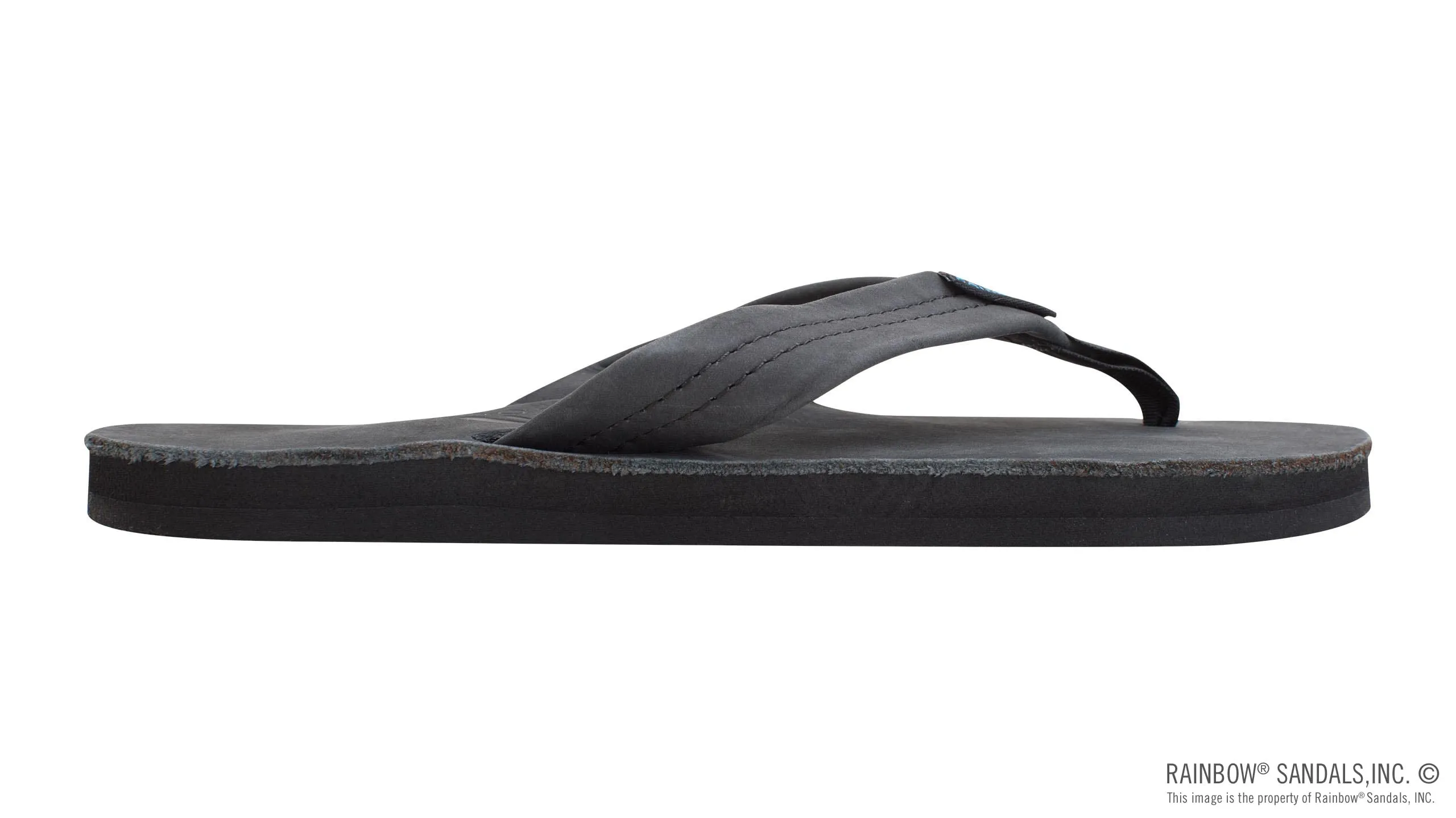 Rainbow Sandals Women's Single Layer Premier Leather w/Arch Support Black, Ladies