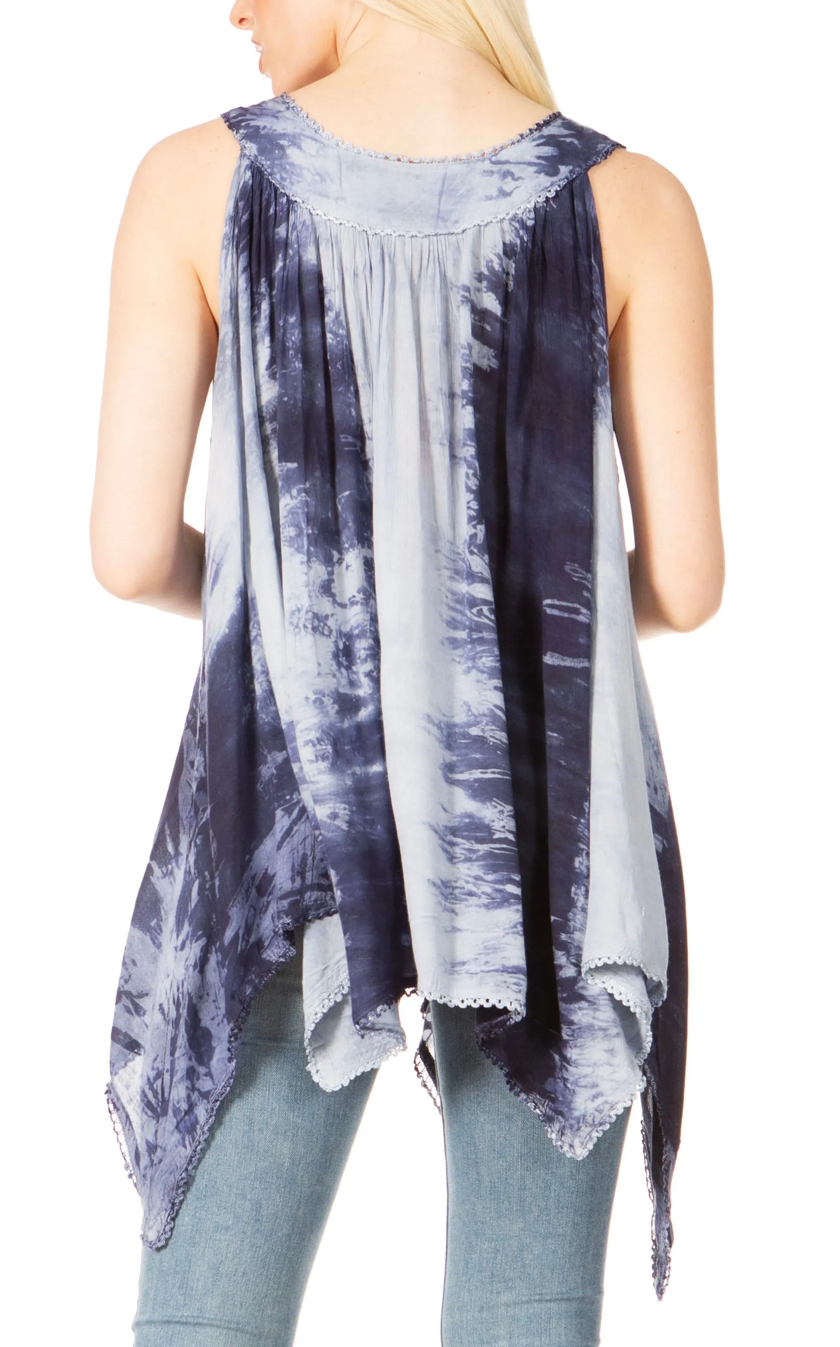 Sakkas Ligia Women's Sleeveless Tie Dye Tank Top: Classic Casual Loose Fit for Summer