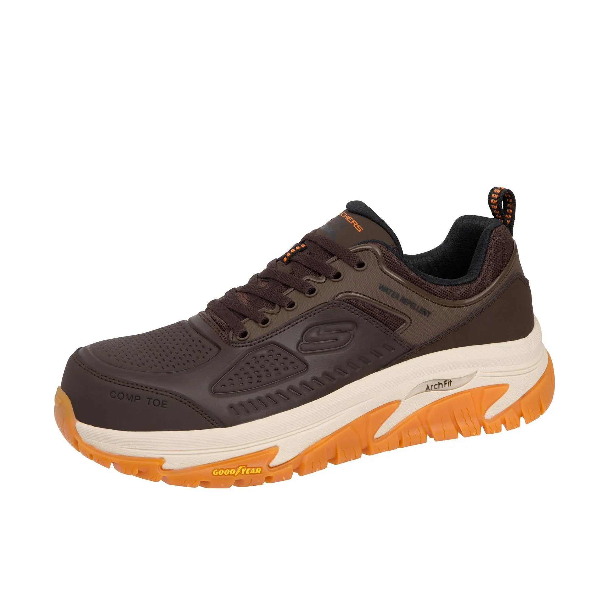 Skechers Arch Fit Road Walker Raylan Composite Toe Brown