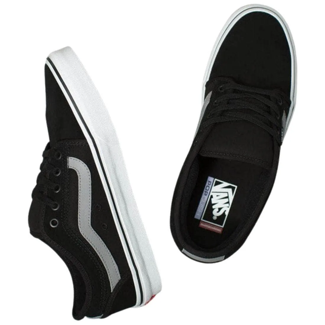 Vans Chukka Low Sidestripe Skate Shoes - Black/Gray/White