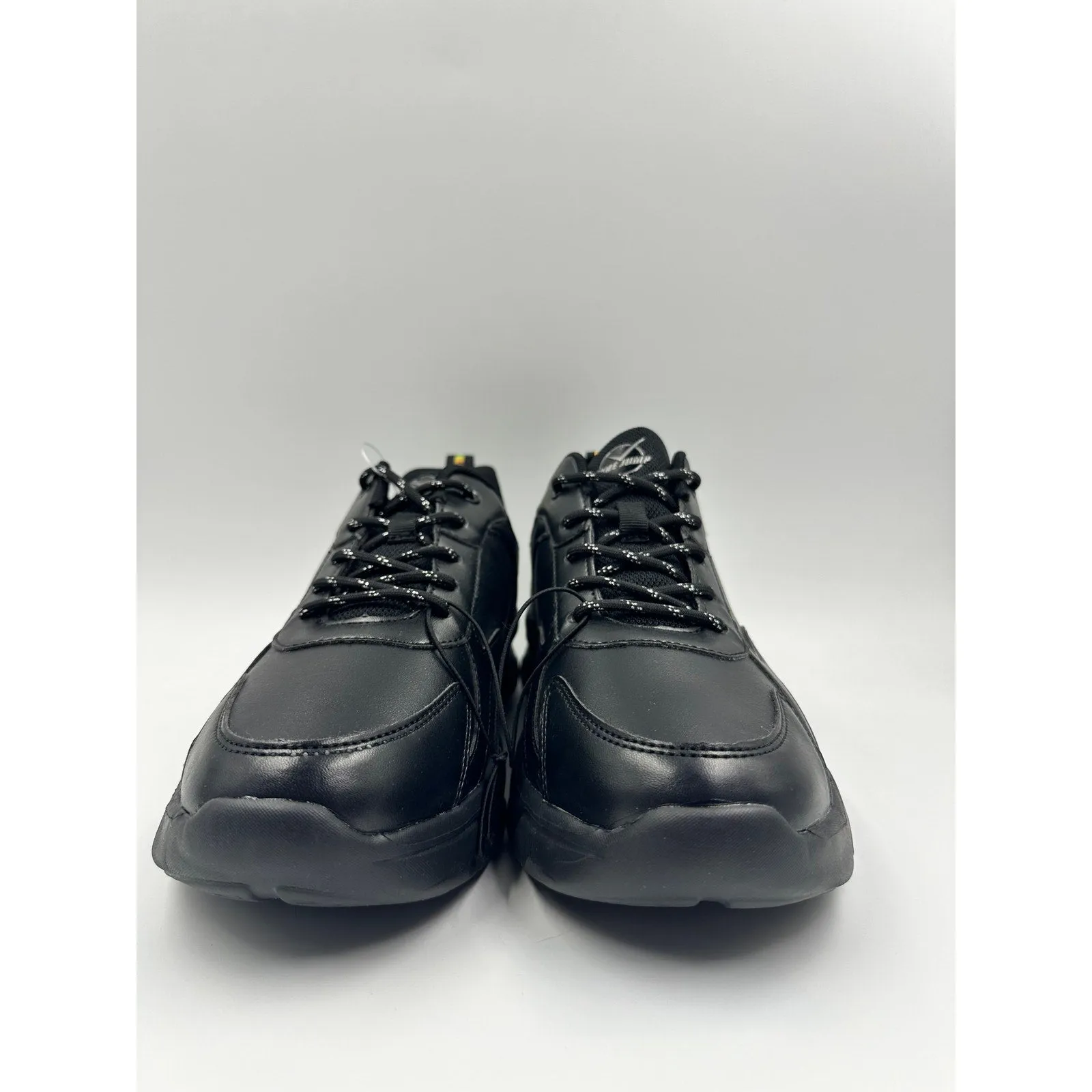 Women's Size 10, All Black Low Top Sneakers w/ Reflective Accents